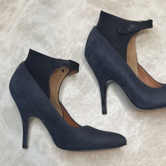 Lanvin Shoes - Lanvin Charcoal leather pumps with ankle strap size 37.5 (7)